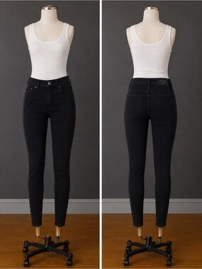 J Crew 9” High-Rise Black Toothpick Jeans